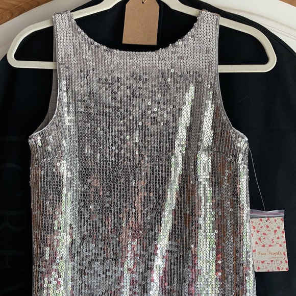 Free People silver tunic mini NWT size 0 - Picture 4 of 5